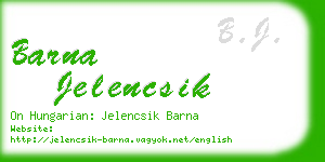 barna jelencsik business card